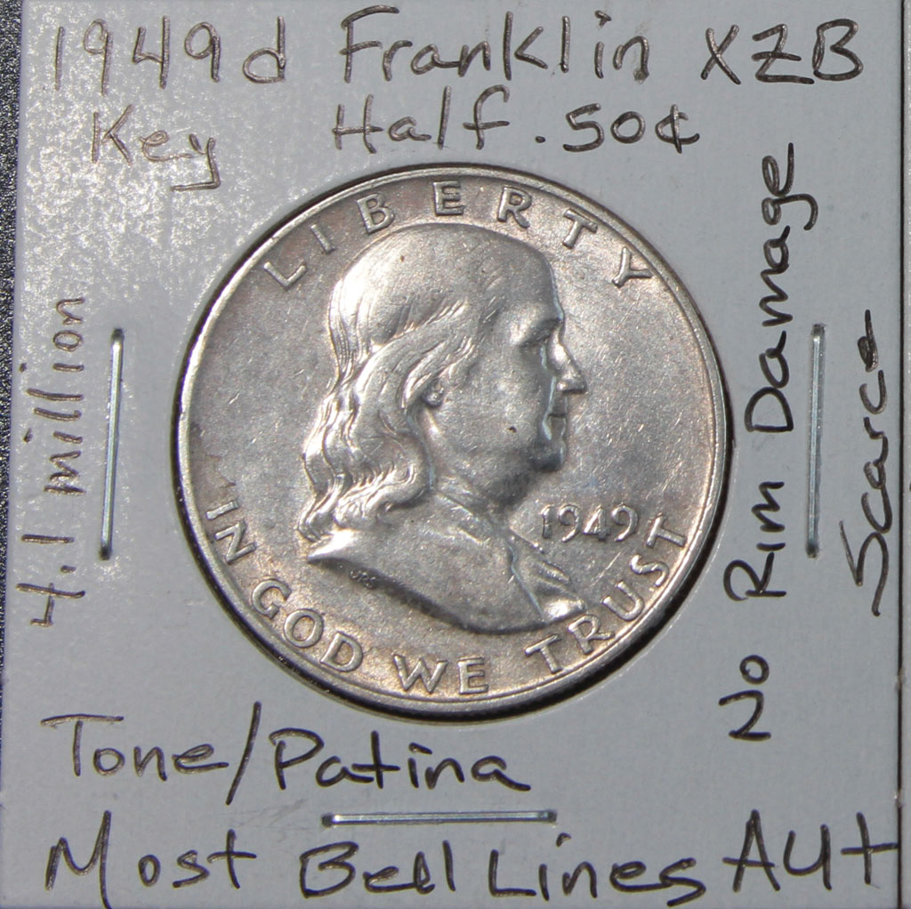 Franklin Half Dollar — 1949-D (AU)