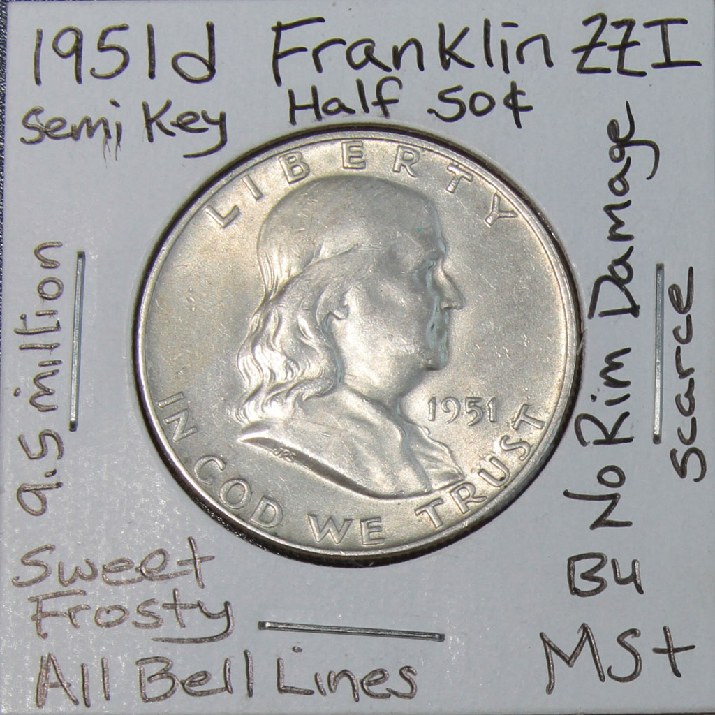 Franklin Half Dollar — 1951-D (BU)