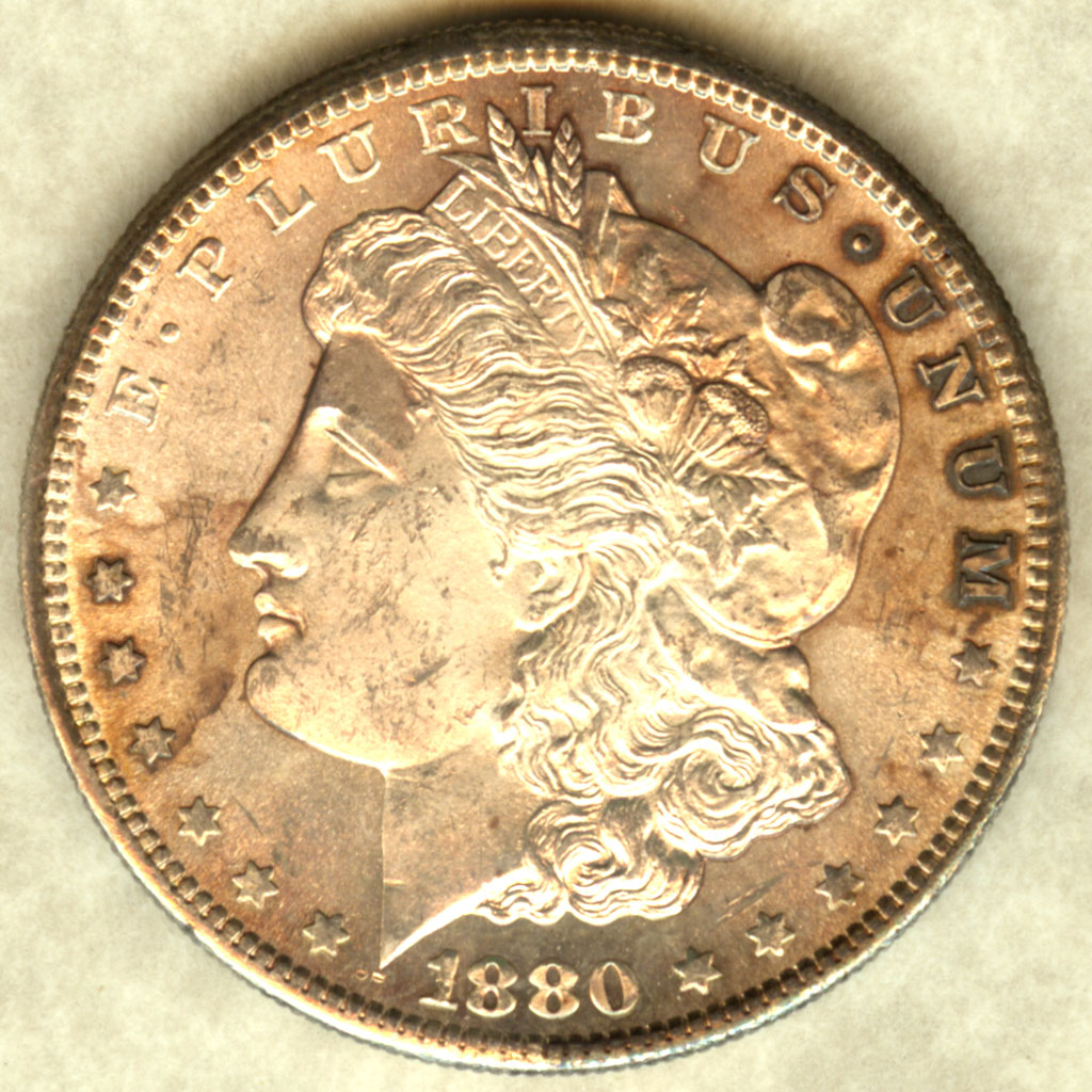Morgan Dollar — 1880-S-Toned (BU)