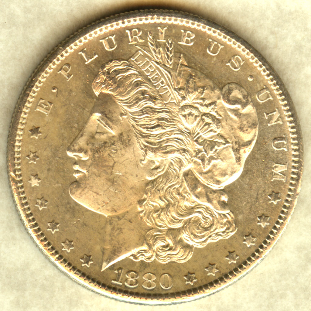 Morgan Dollar — 1880-S-Toned (BU)