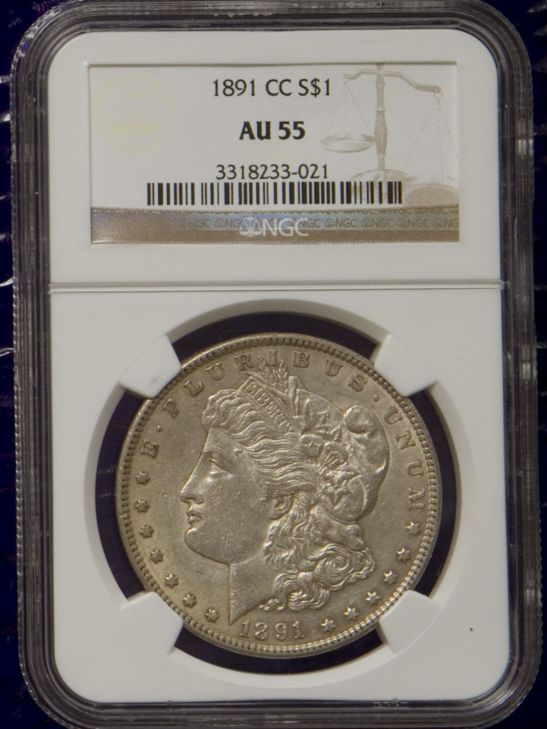 Morgan Dollar — 1891-CC (AU55)