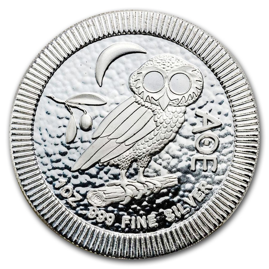 2017 1oz Silver Athenian Owl Niue Two Dollars Elizabeth (BU)