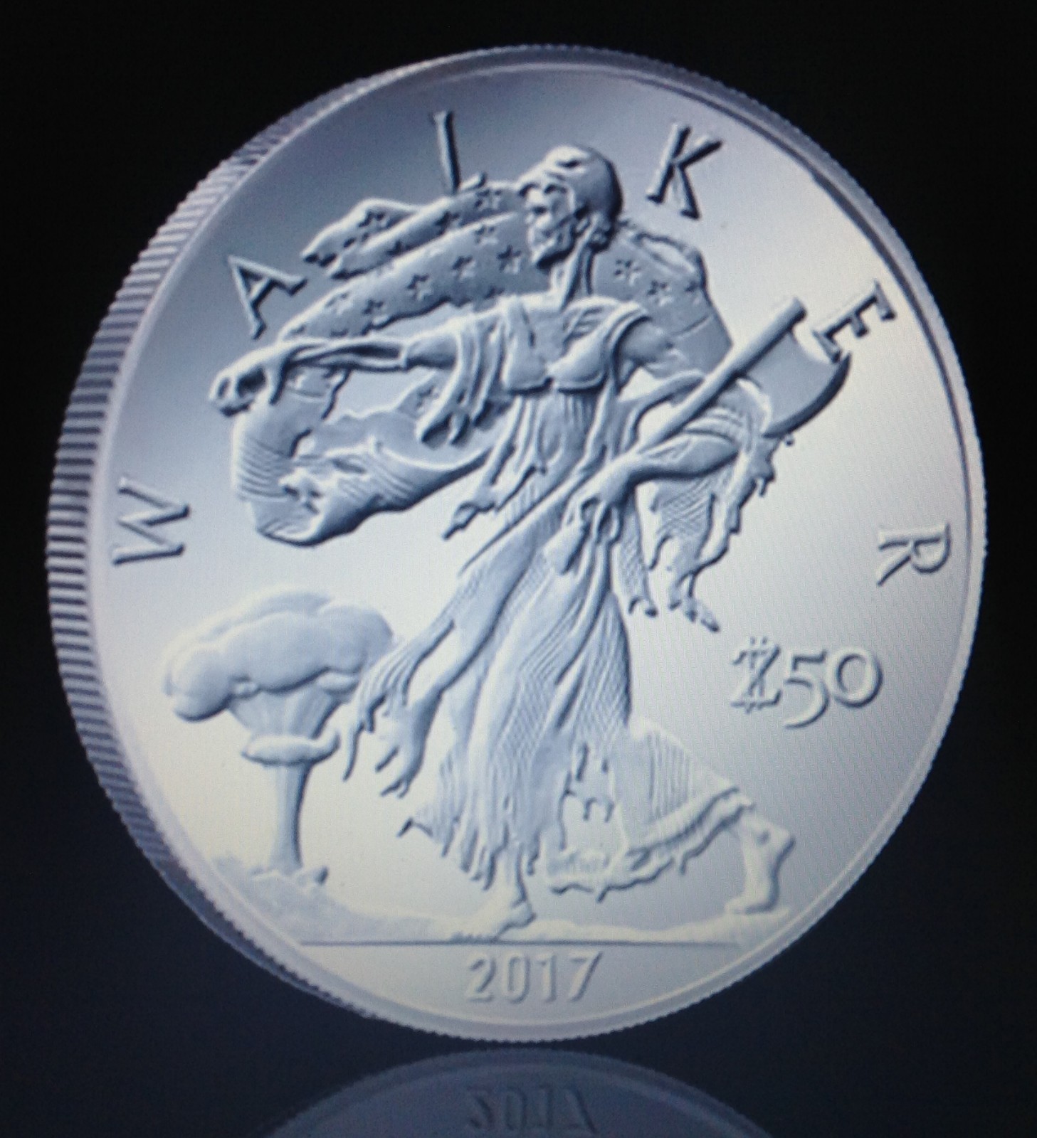 2017 1oz Silver Radioactive Zombucks Walker (BU)