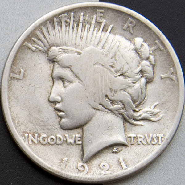 Peace Dollar — 1921 P High Relief (VF)