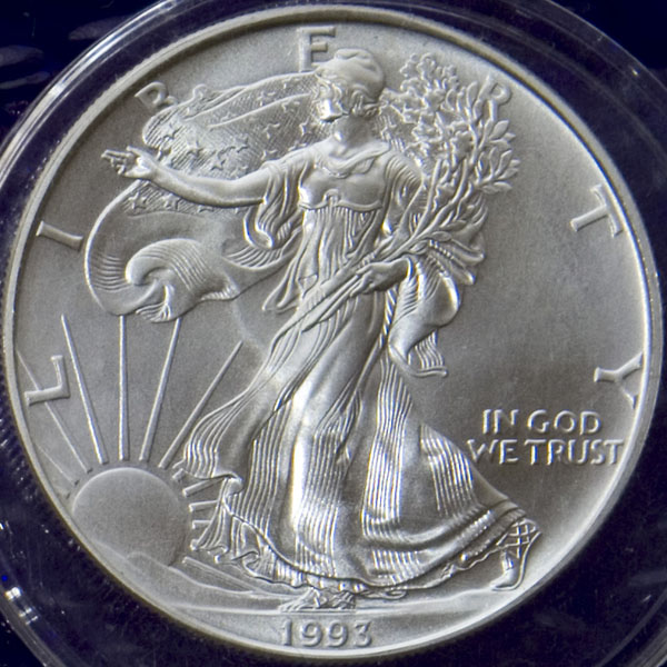 1993 1oz silver Walking Liberty and Eagle (BU)