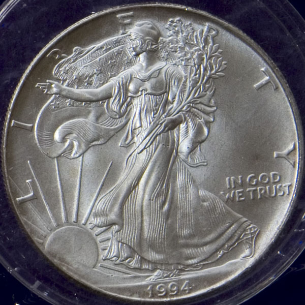 1994 1oz silver Walking Liberty and Eagle (BU)