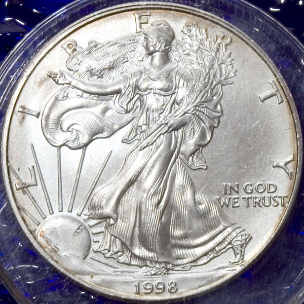 1998 1oz silver Walking Liberty and Eagle (BU)