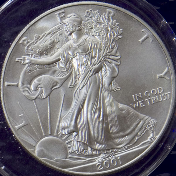 2001 1oz silver Walking Liberty and Eagle (BU)