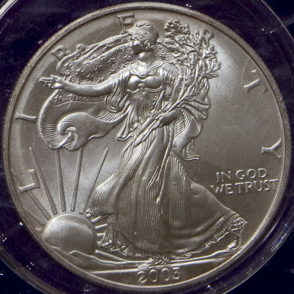 2003 1oz silver Walking Liberty and Eagle (BU)