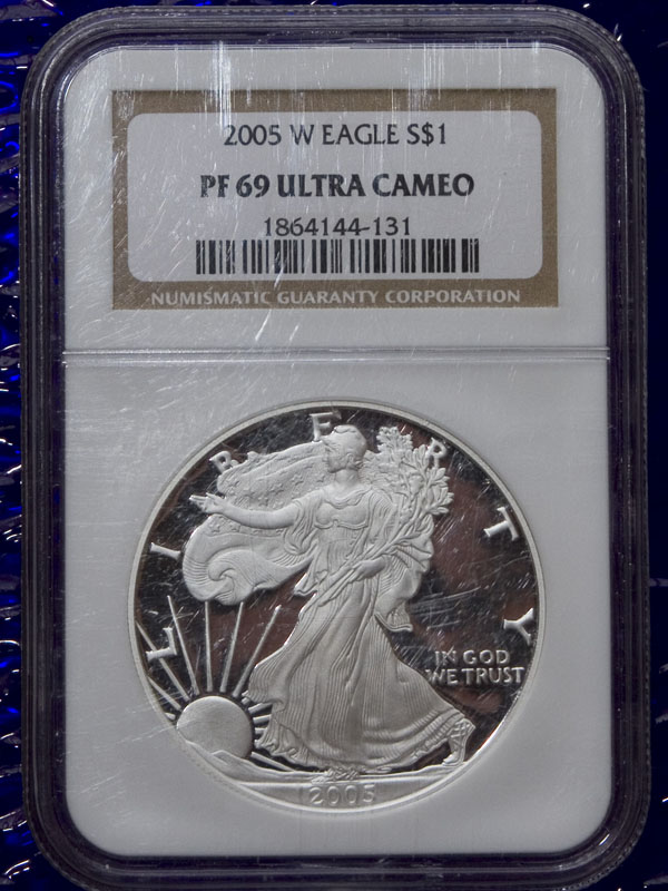 2005w 1oz silver Walking Liberty and Eagle Proof (BU)