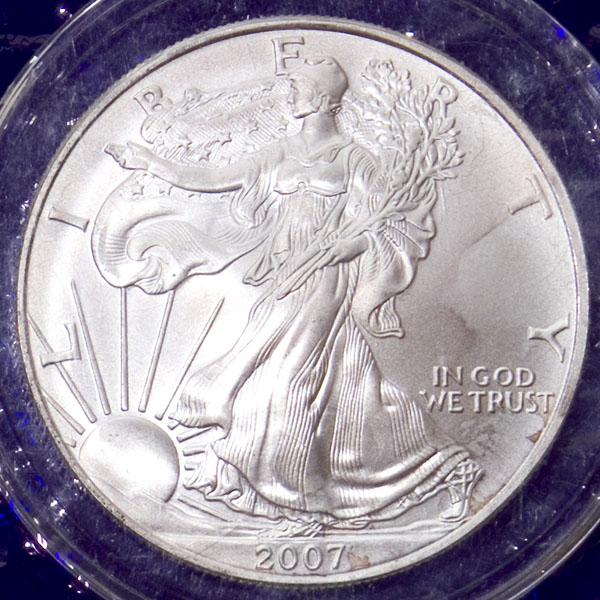2007 1oz silver Walking Liberty and Eagle (BU)