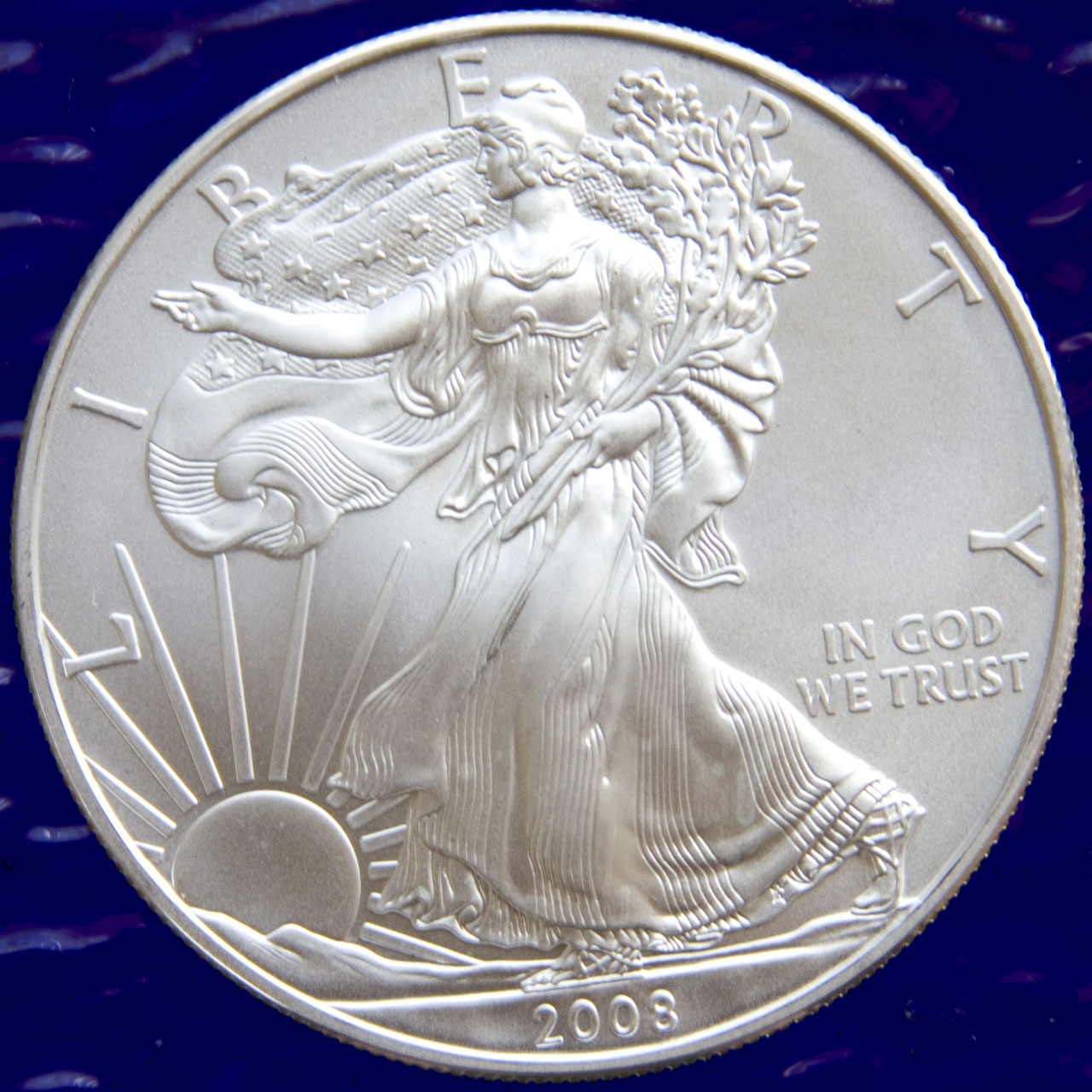 2008 1oz silver Walking Liberty and Eagle (BU)