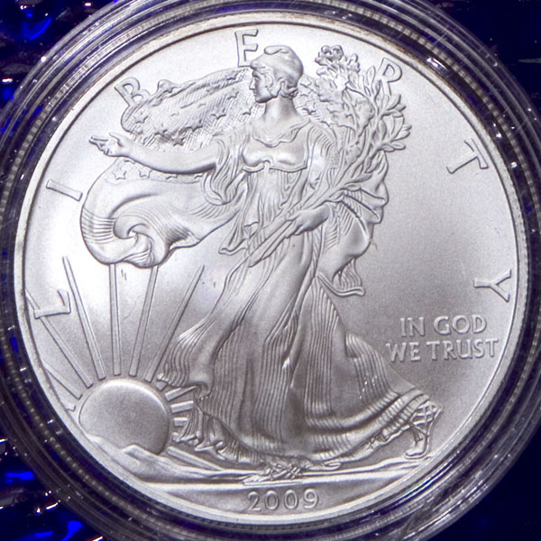 2009 1oz silver Walking Liberty and Eagle (BU)