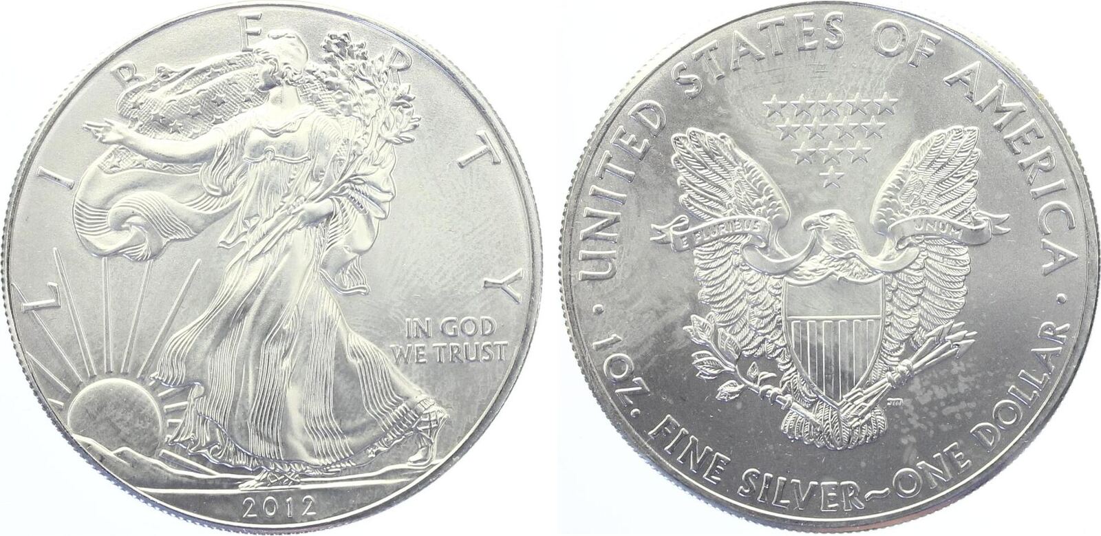 2012 1oz silver Walking Liberty and Eagle (BU)